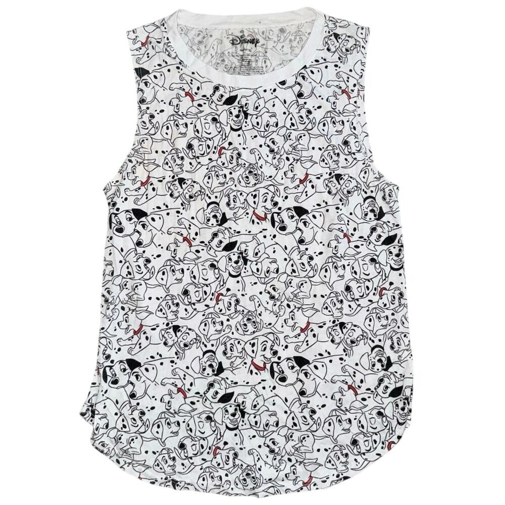 Disney 101 Dalmatians Tank Top XL White Black Sleeveless Dogs Shirt women’s